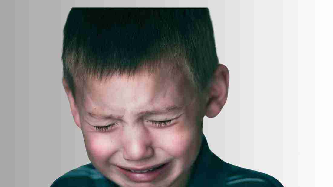 A little boy who is crying
