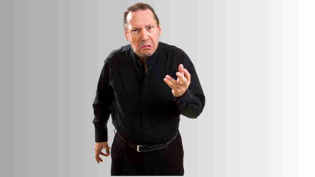 A man who appears to be very irritated