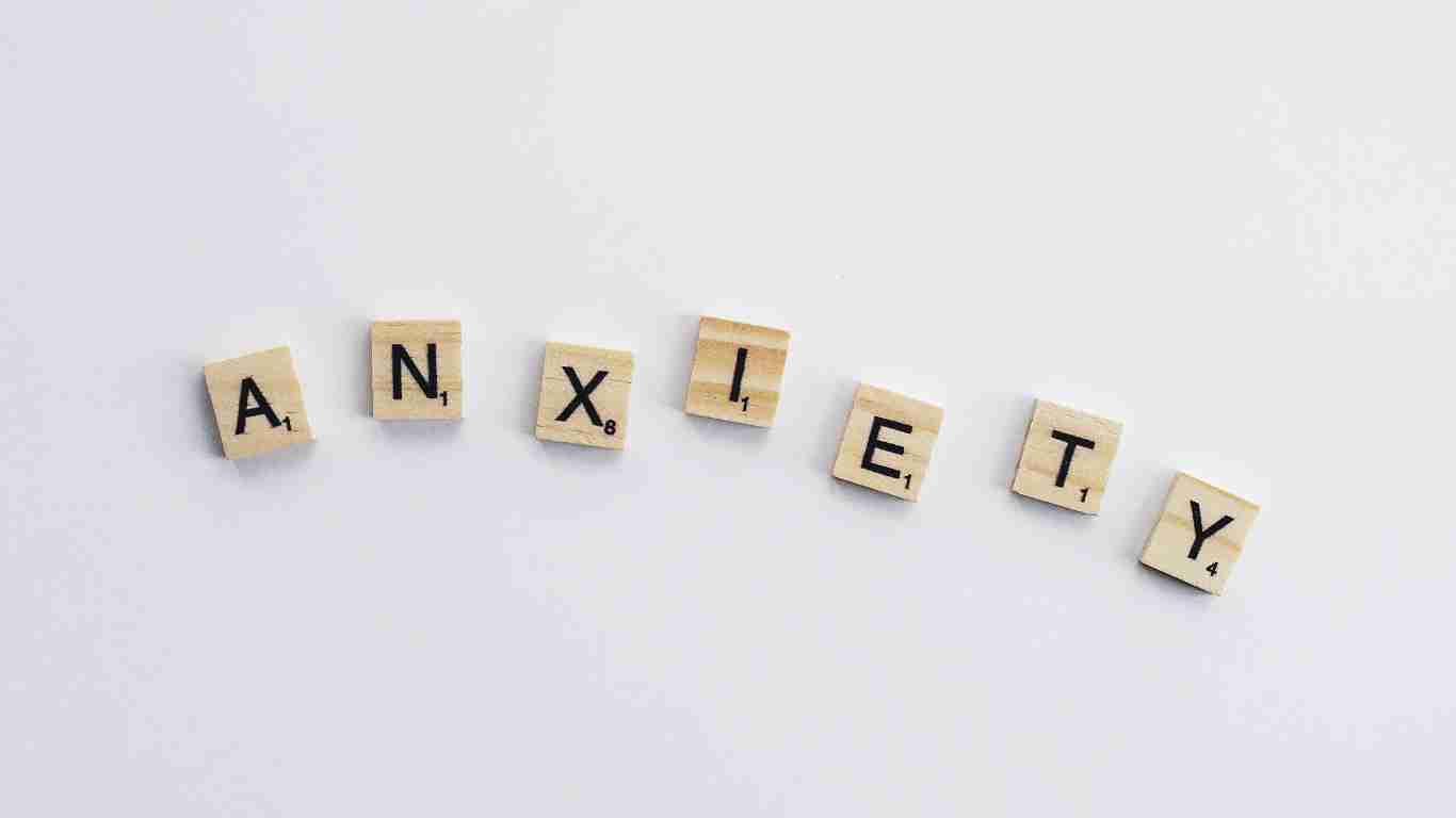 Wooden blocks forming the word ANXIETY
