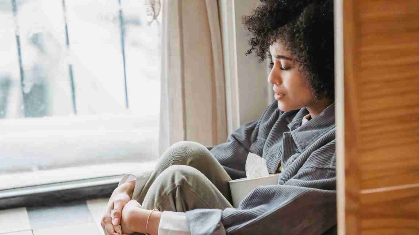 A very anxious young woman