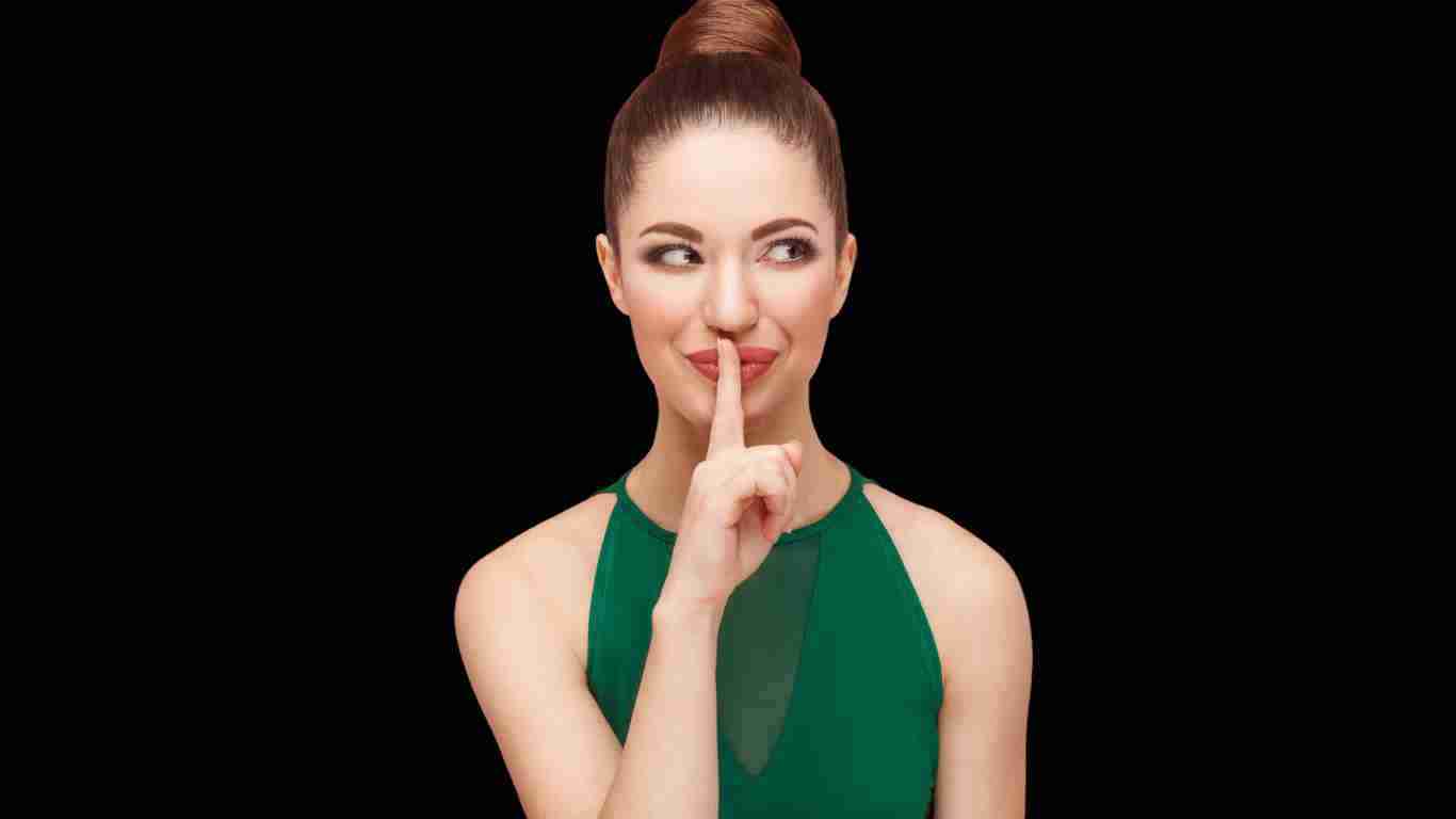 A woman keeping a secret