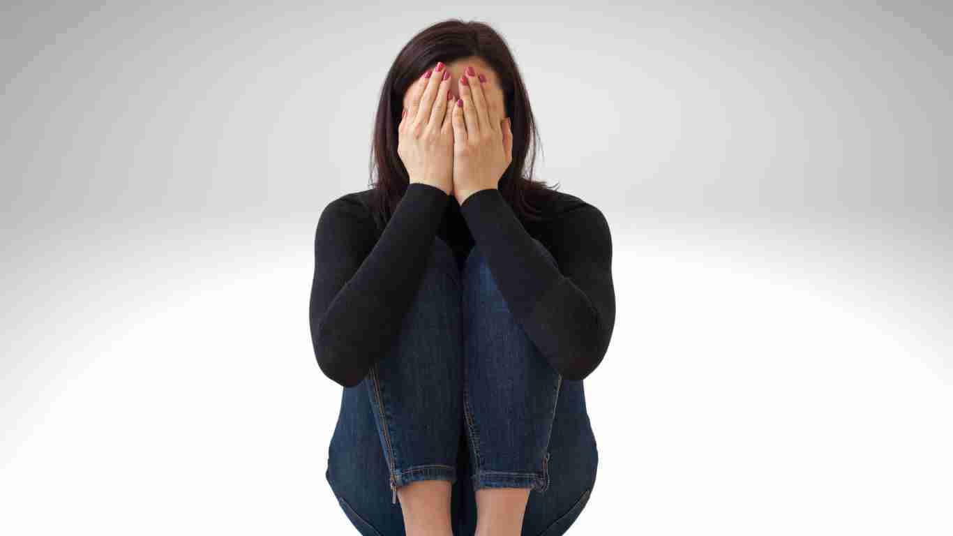 A woman feeling ashamed