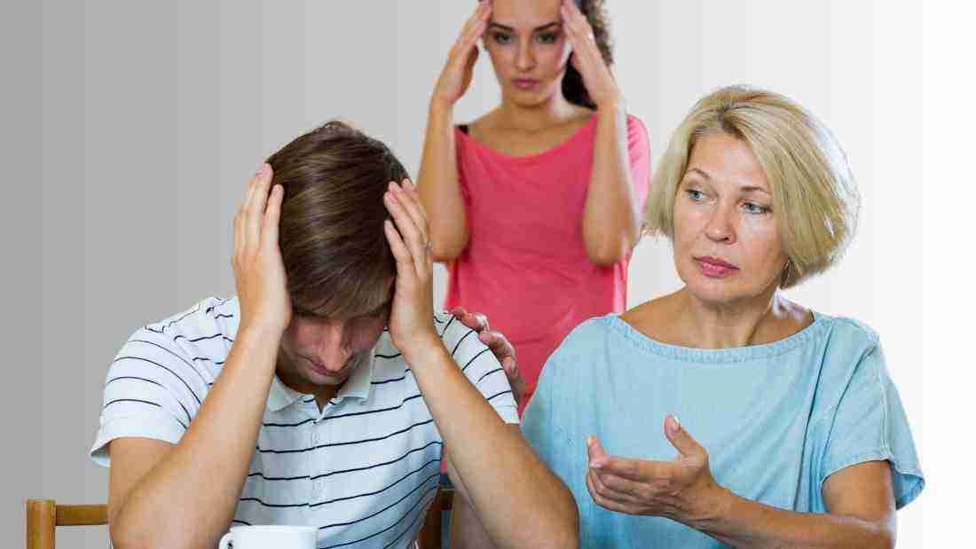 A couple struggling to deal with the man's mother