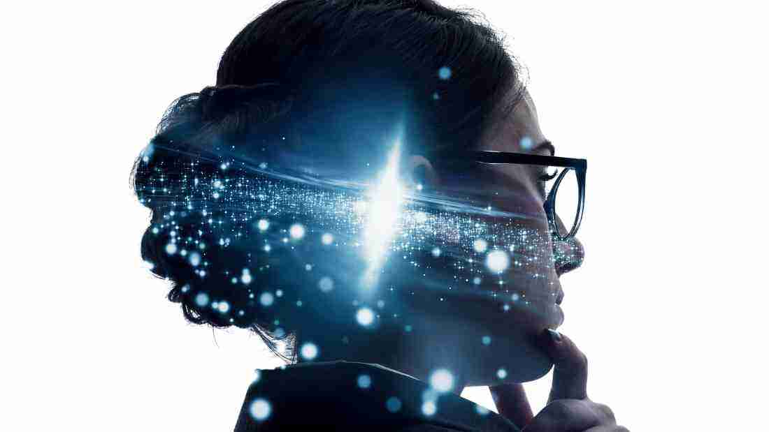 A woman projecting her thoughts and feelings onto others