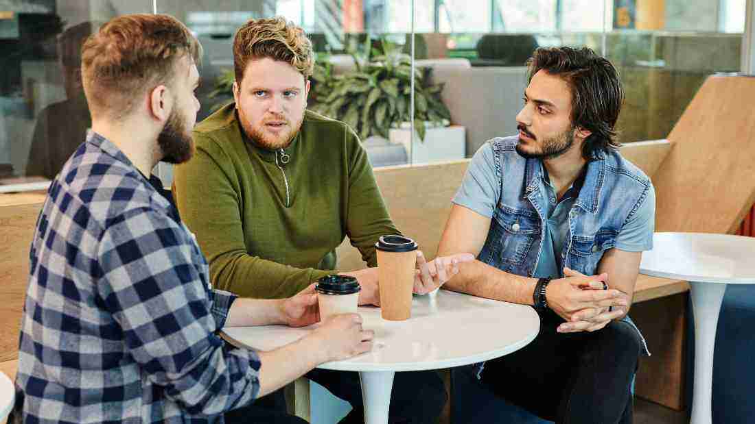 Three people having an argument