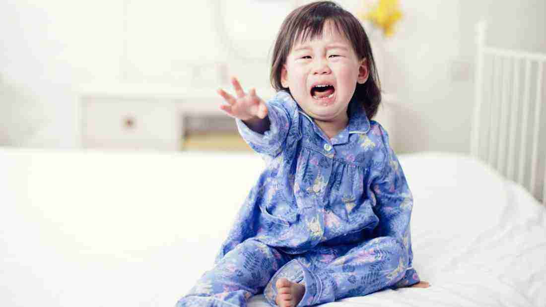 A little girl crying