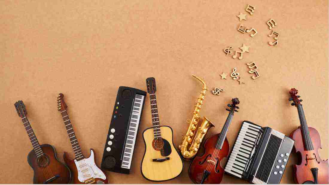 A selection of musical instruments