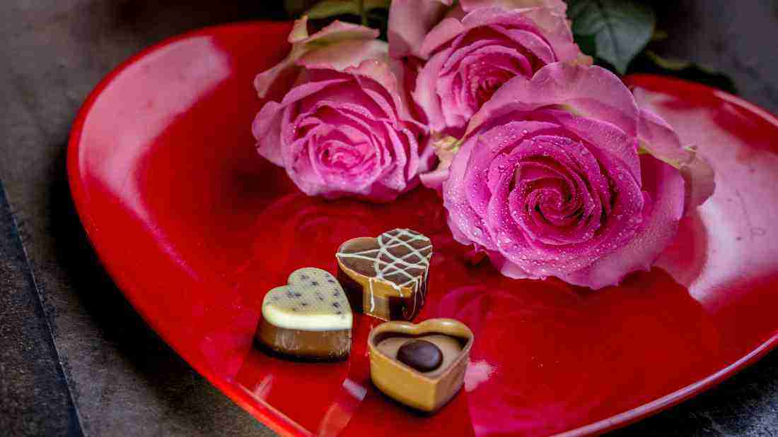 romantic gifts - chocolates and roses