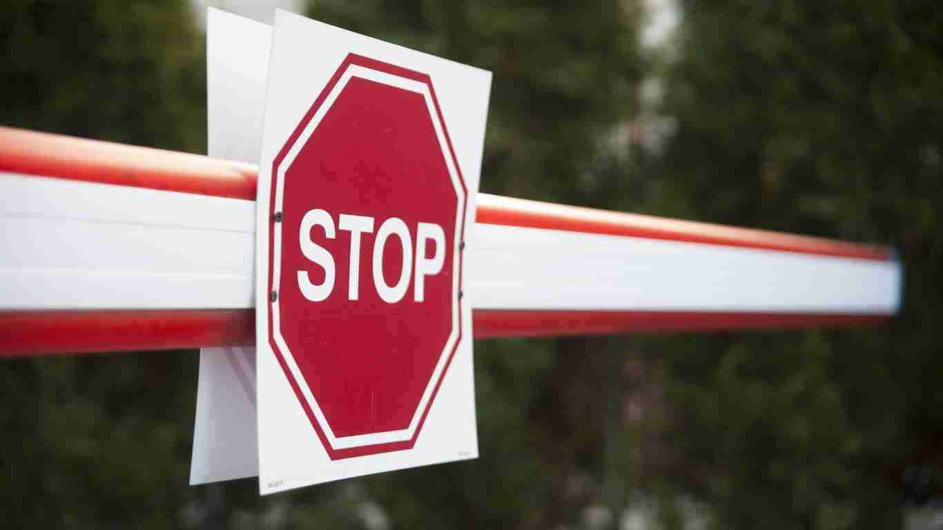 A stop sign, indicating a boundary
