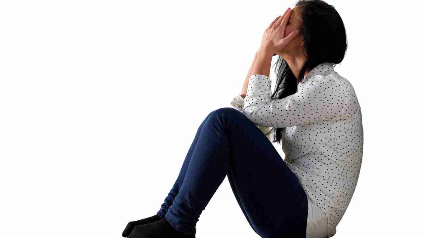 A woman crying