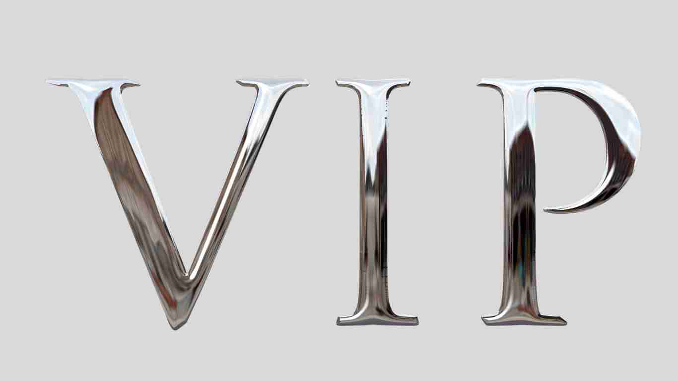 Silver letters VIP - very important person