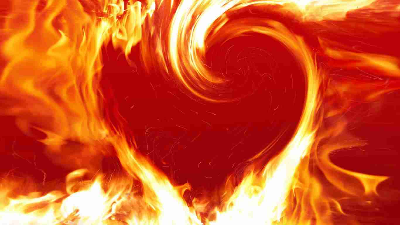 A heart on fire