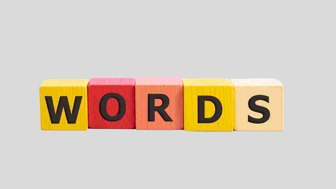 Wooden blocks making us the word WORDS