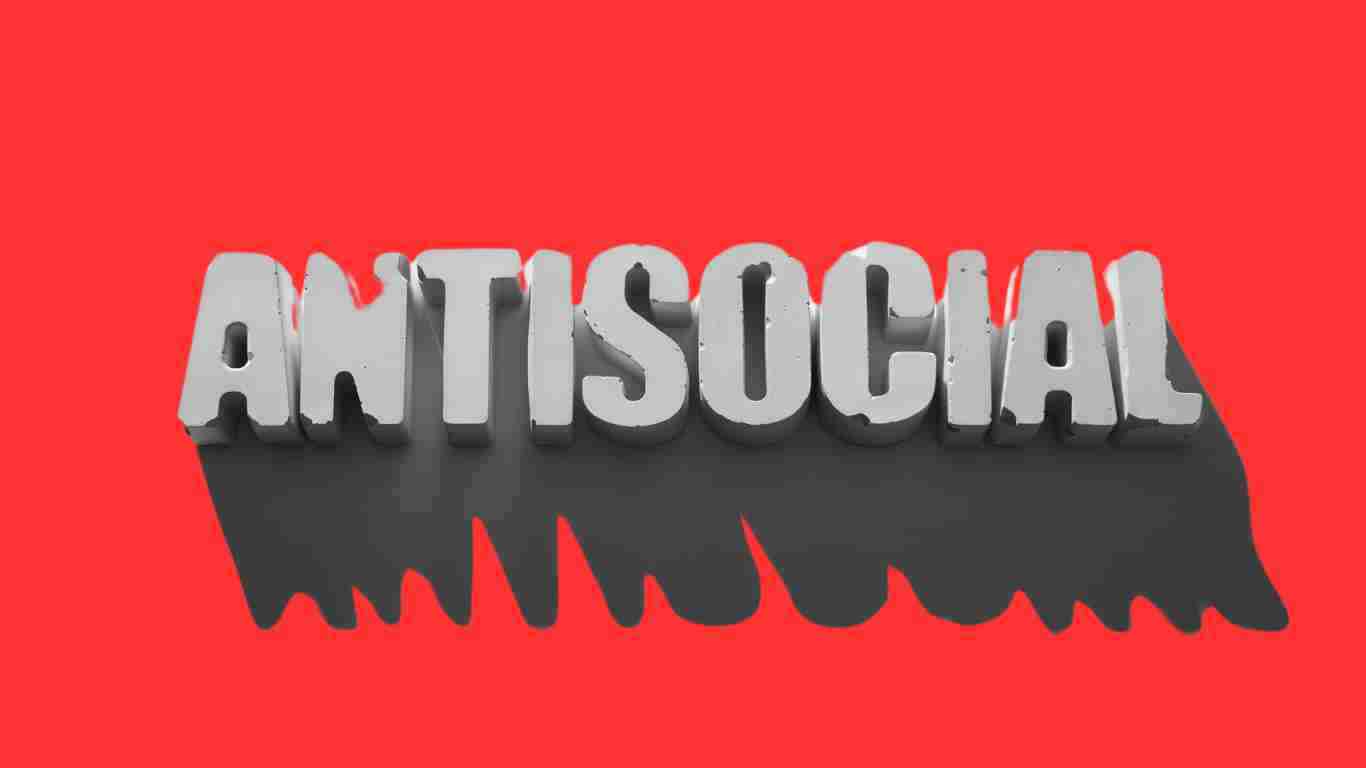 A sign that says antisocial