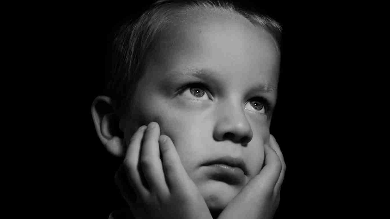 A sad little boy
