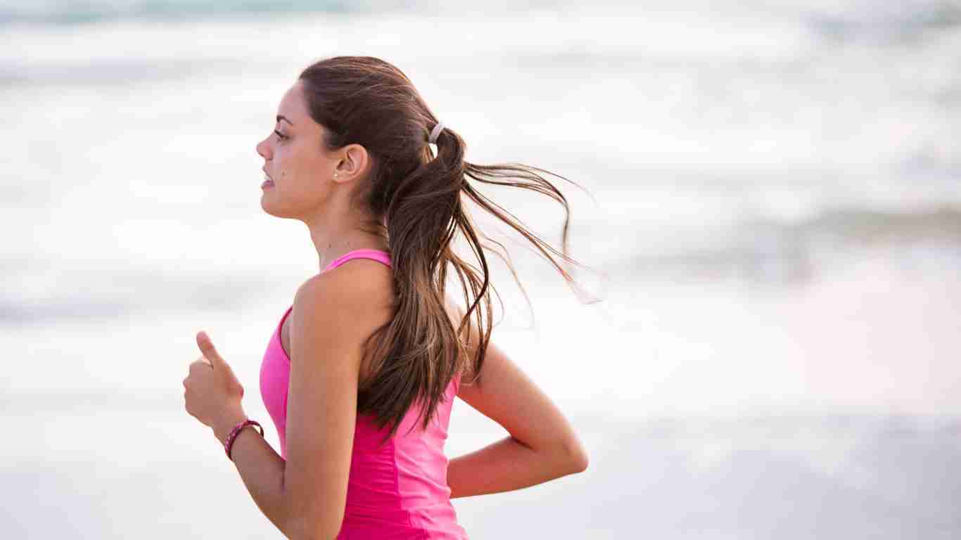 A woman running