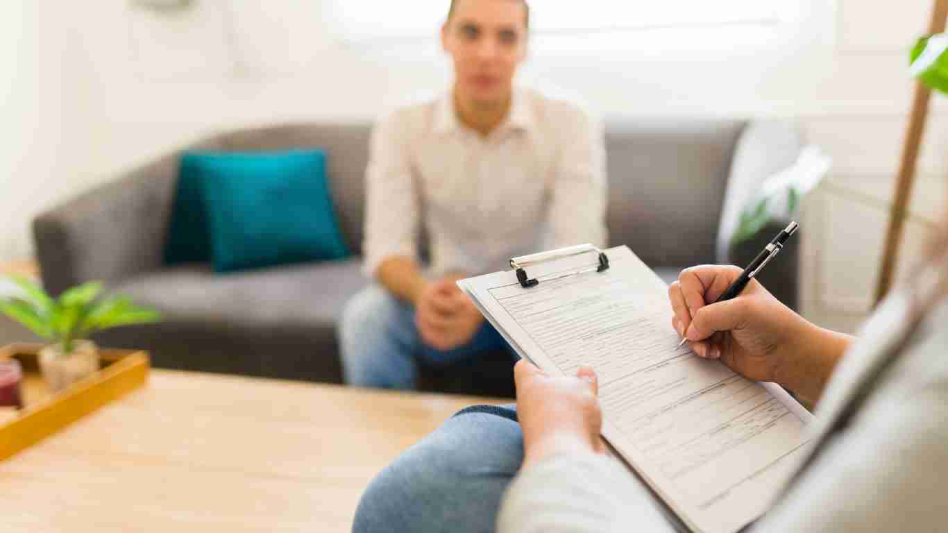 A woman in a therapy session