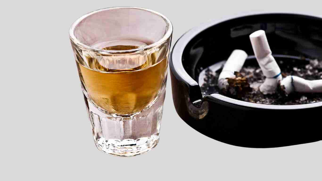 Whisky and cigarettes. substance abuse