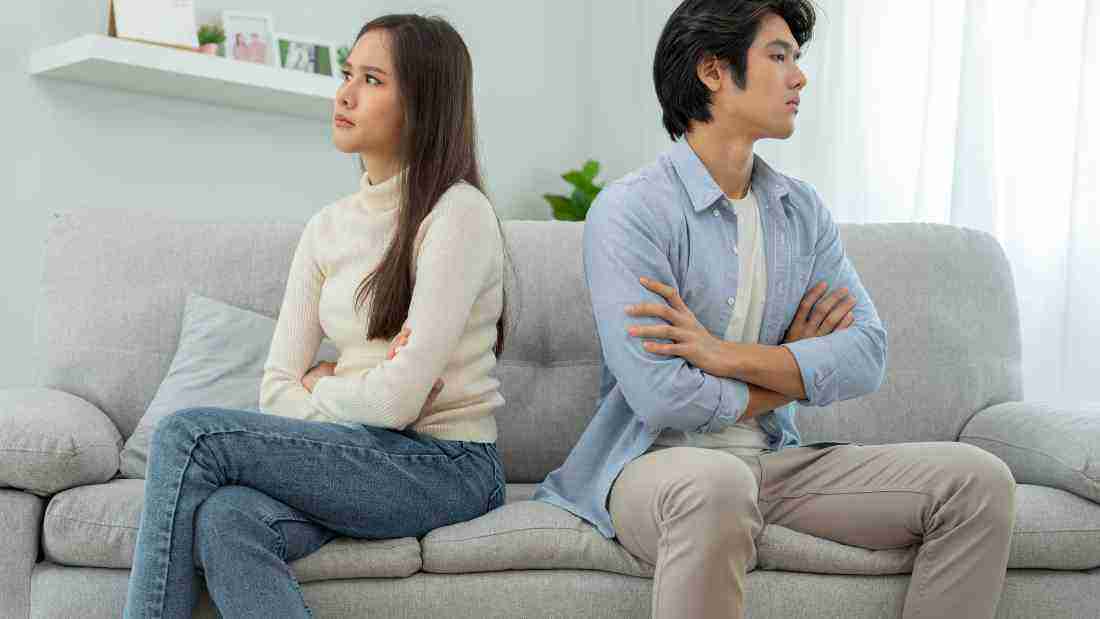 A couple who will not even look at each other