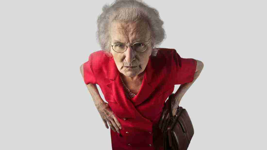 Angry old woman
