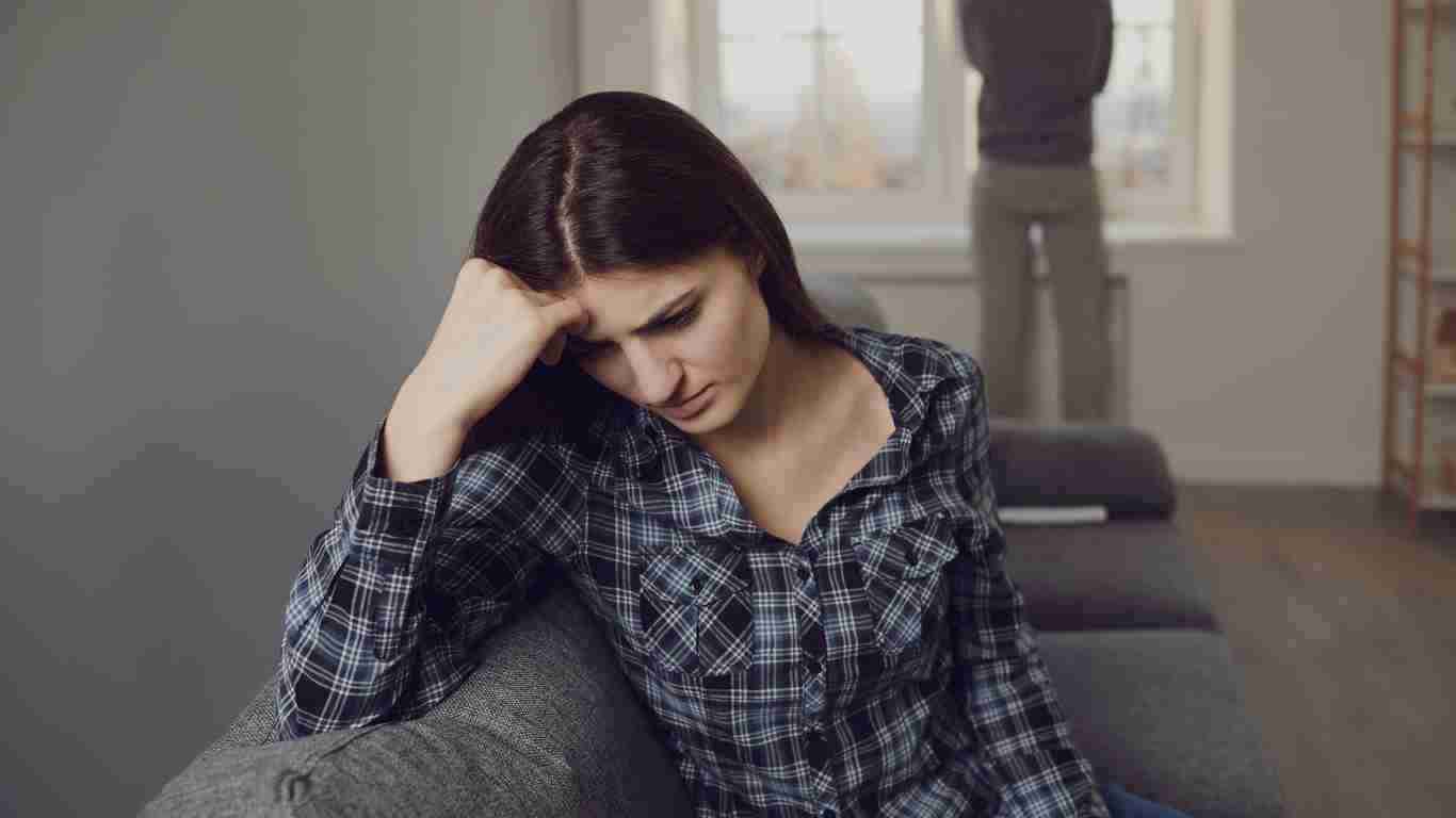 A woman crying because of a breakup