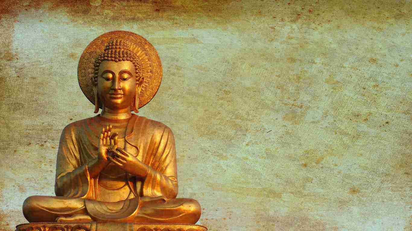 A golden statue of the Buddha