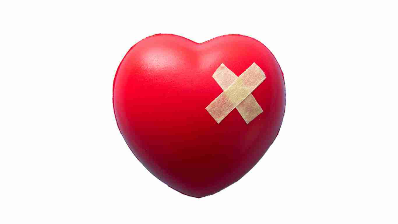 A heart covered in plasters - time to heal