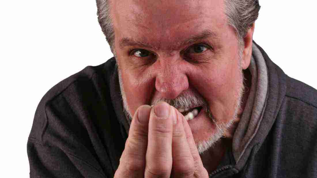 Old man gesticulating wildly
