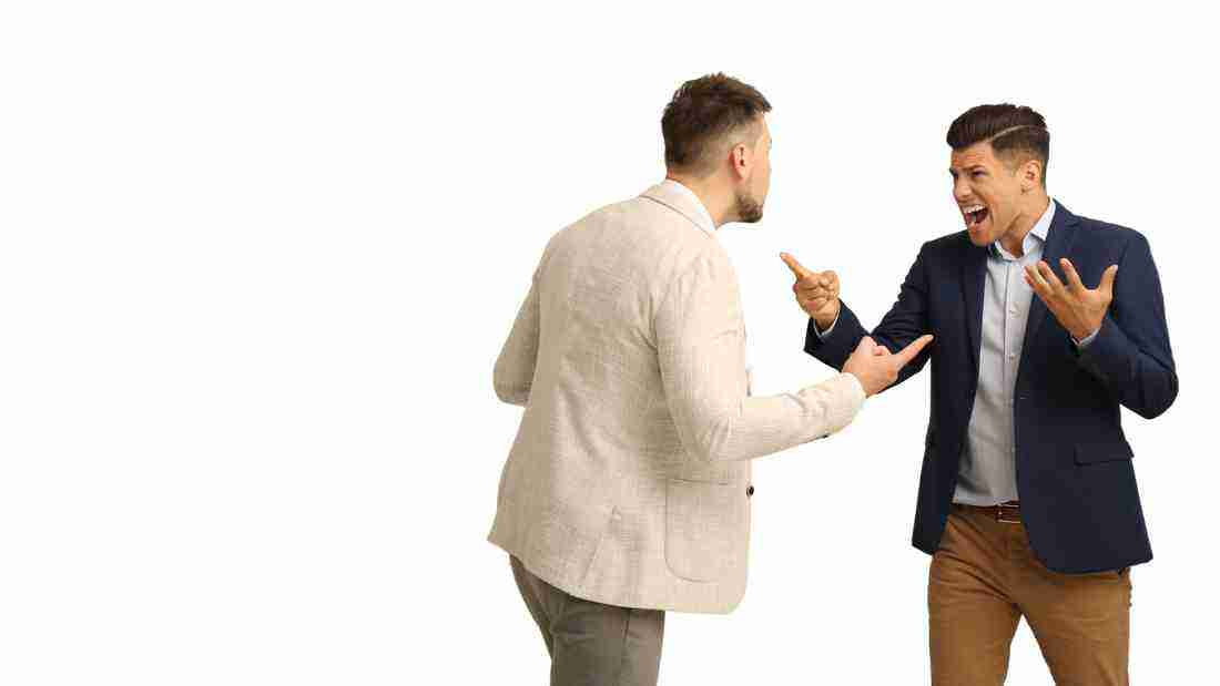 Two men arguing in an office