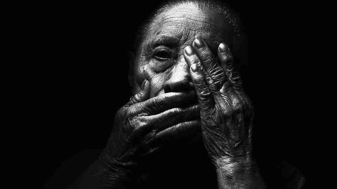 An abused old woman