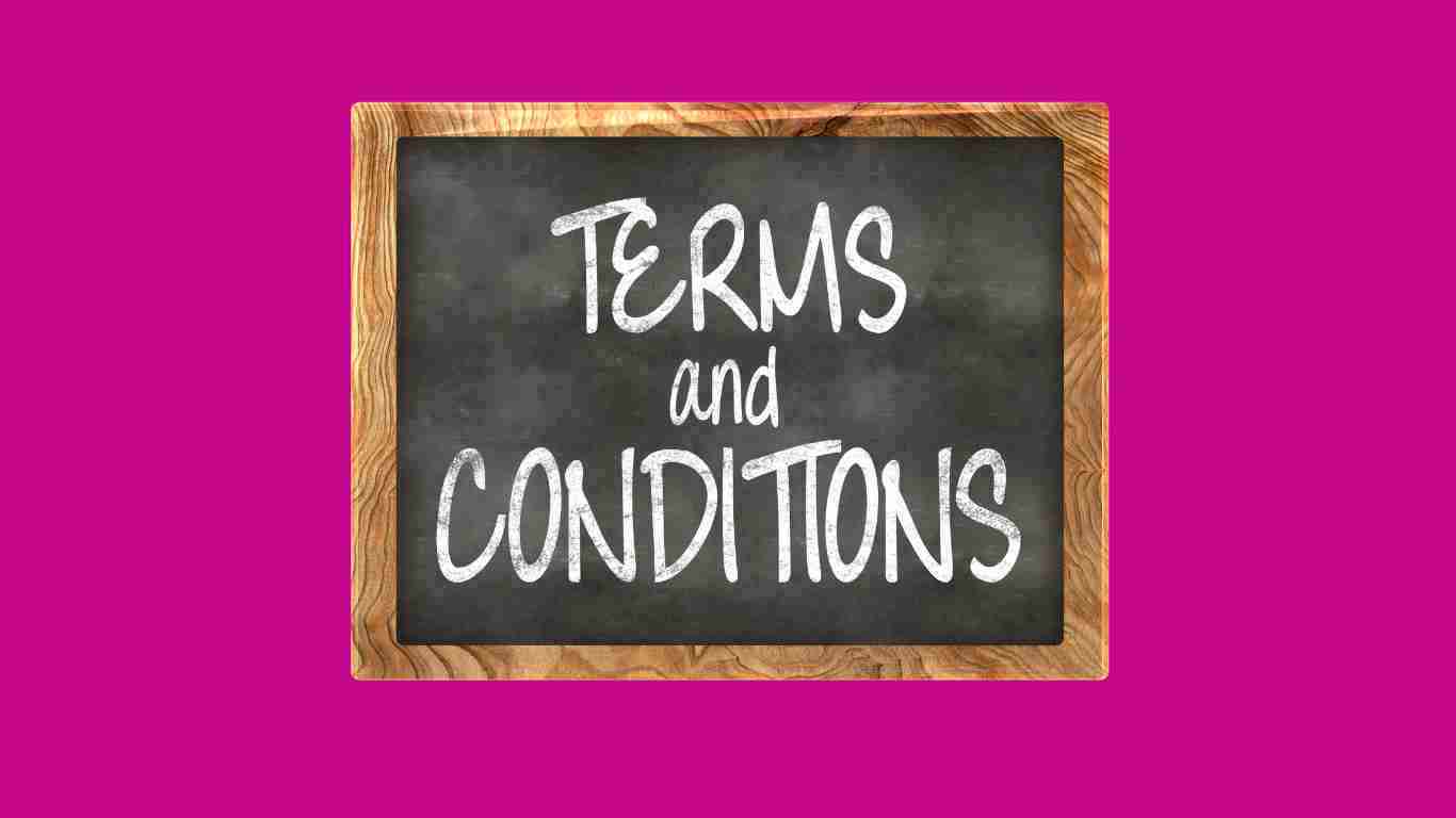 A blackboard with TERMS AND CONDITIONS written on it