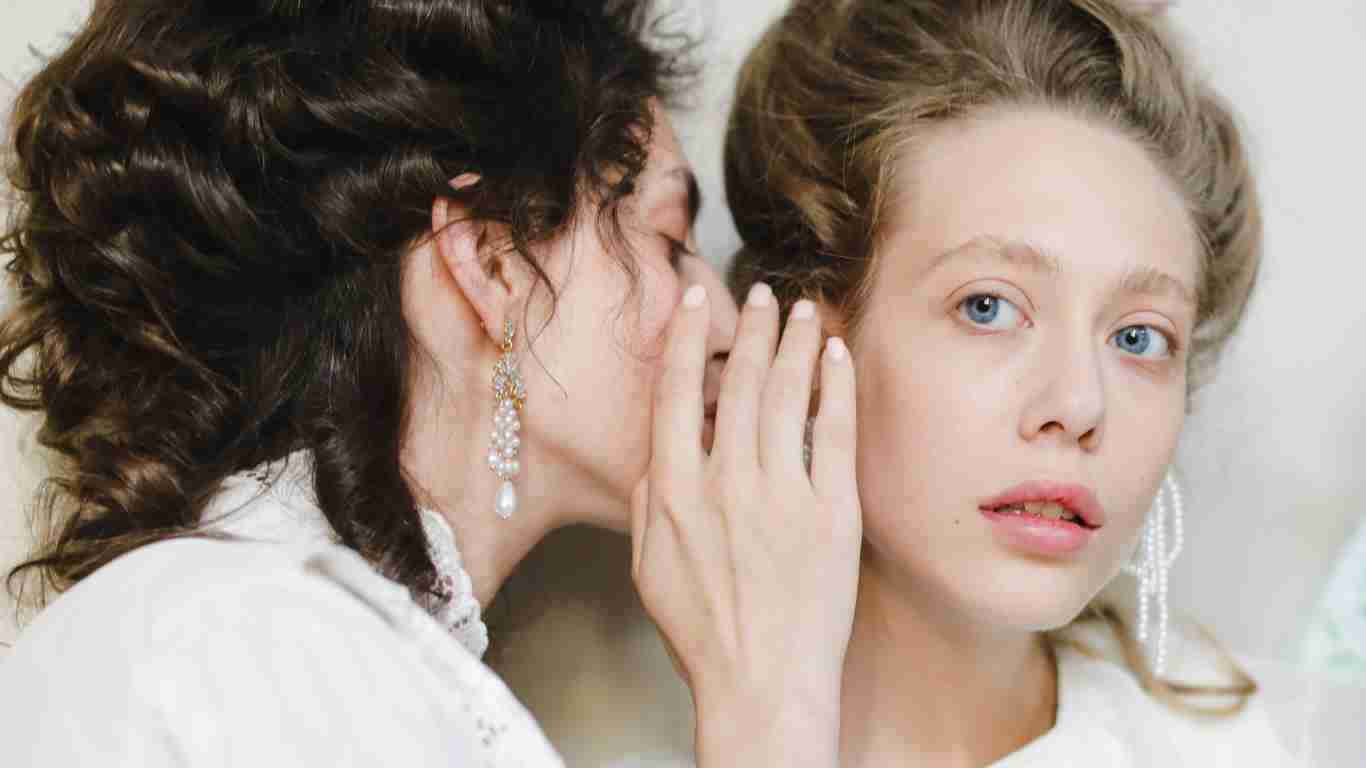 Two women gossiping