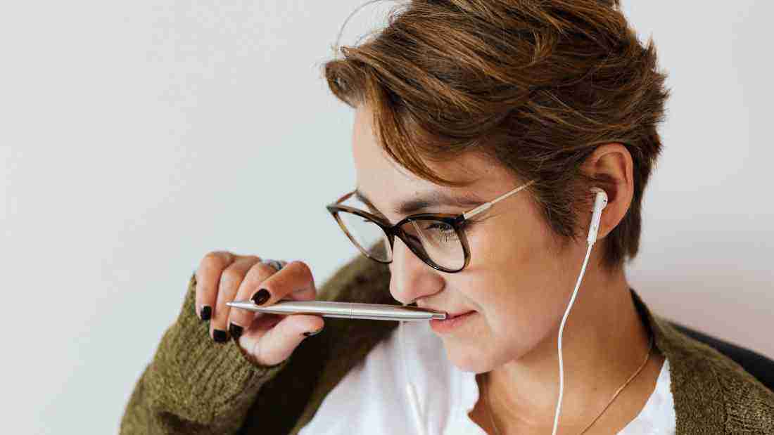 Woman listening to music