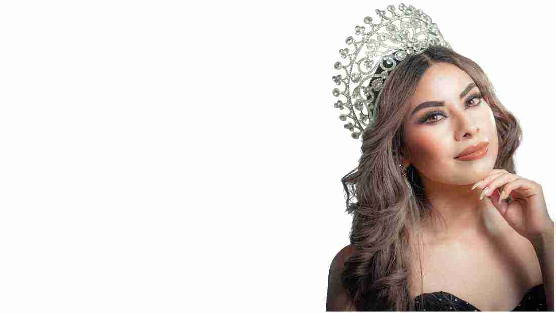 A woman wearing an extravagant tiara