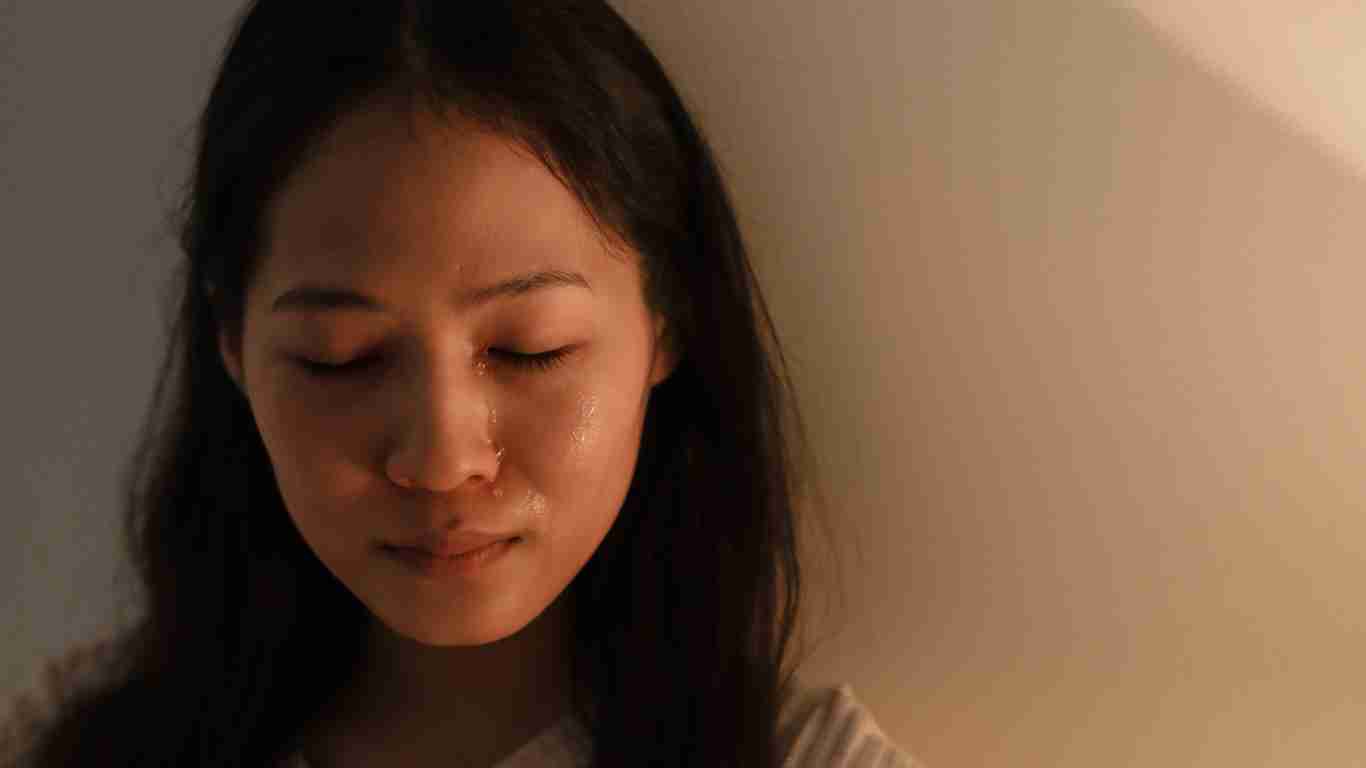A woman making a scene and crying