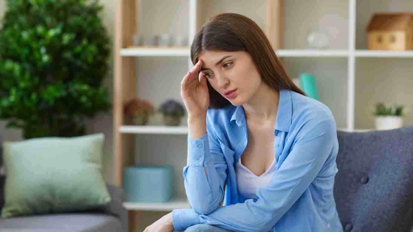 A very anxious young woman