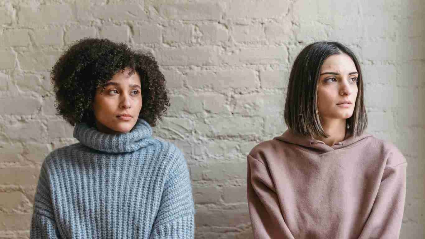 A woman giving her friend the silent treatment