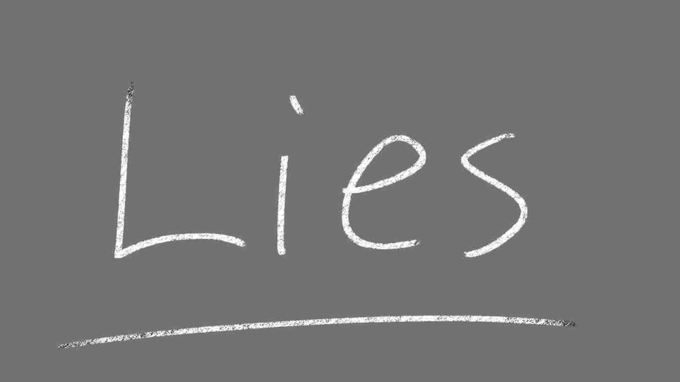 A sign that says LIES