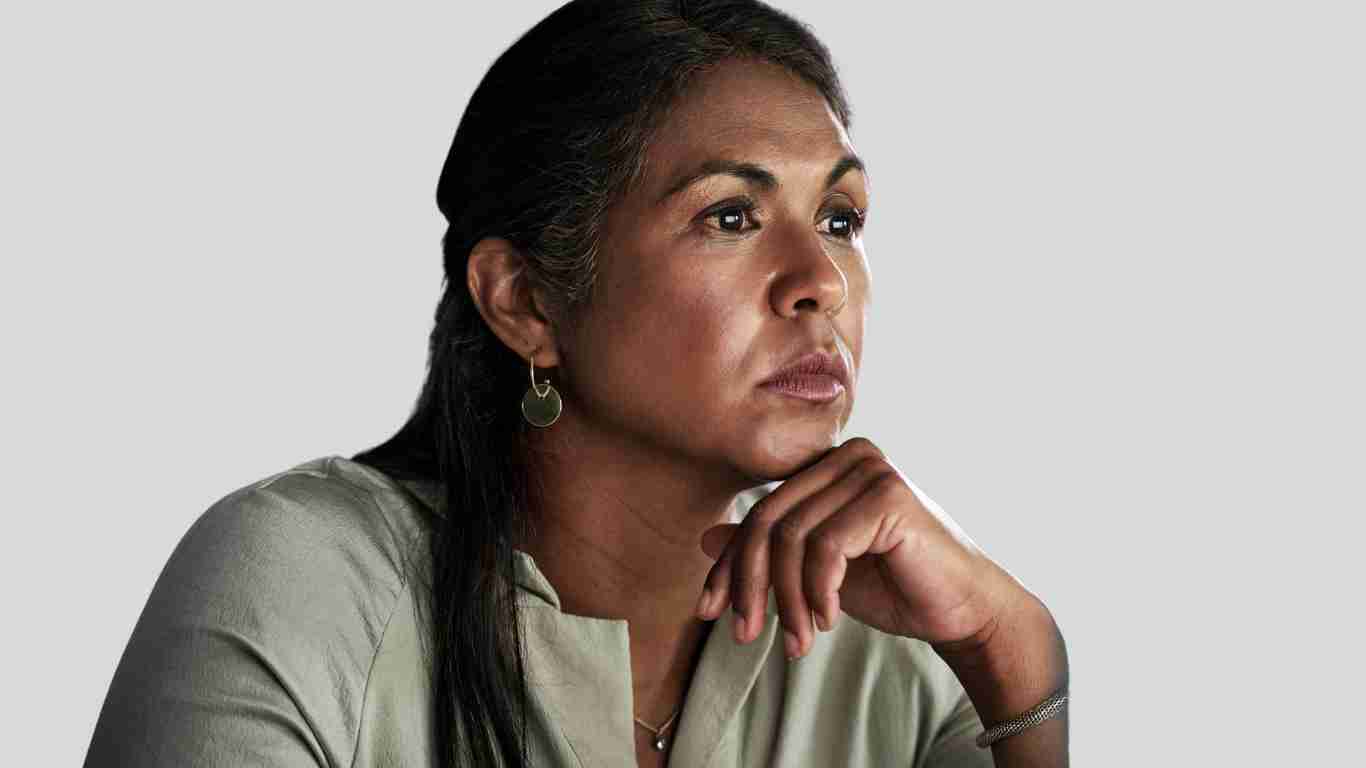 A woman reflecting about her trauma