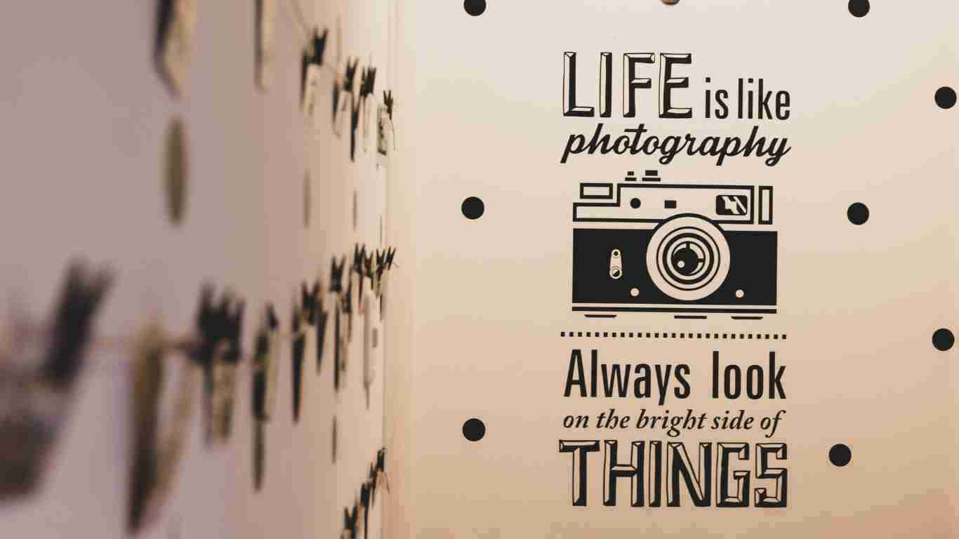 Life is like photography - always look on the bright side of things