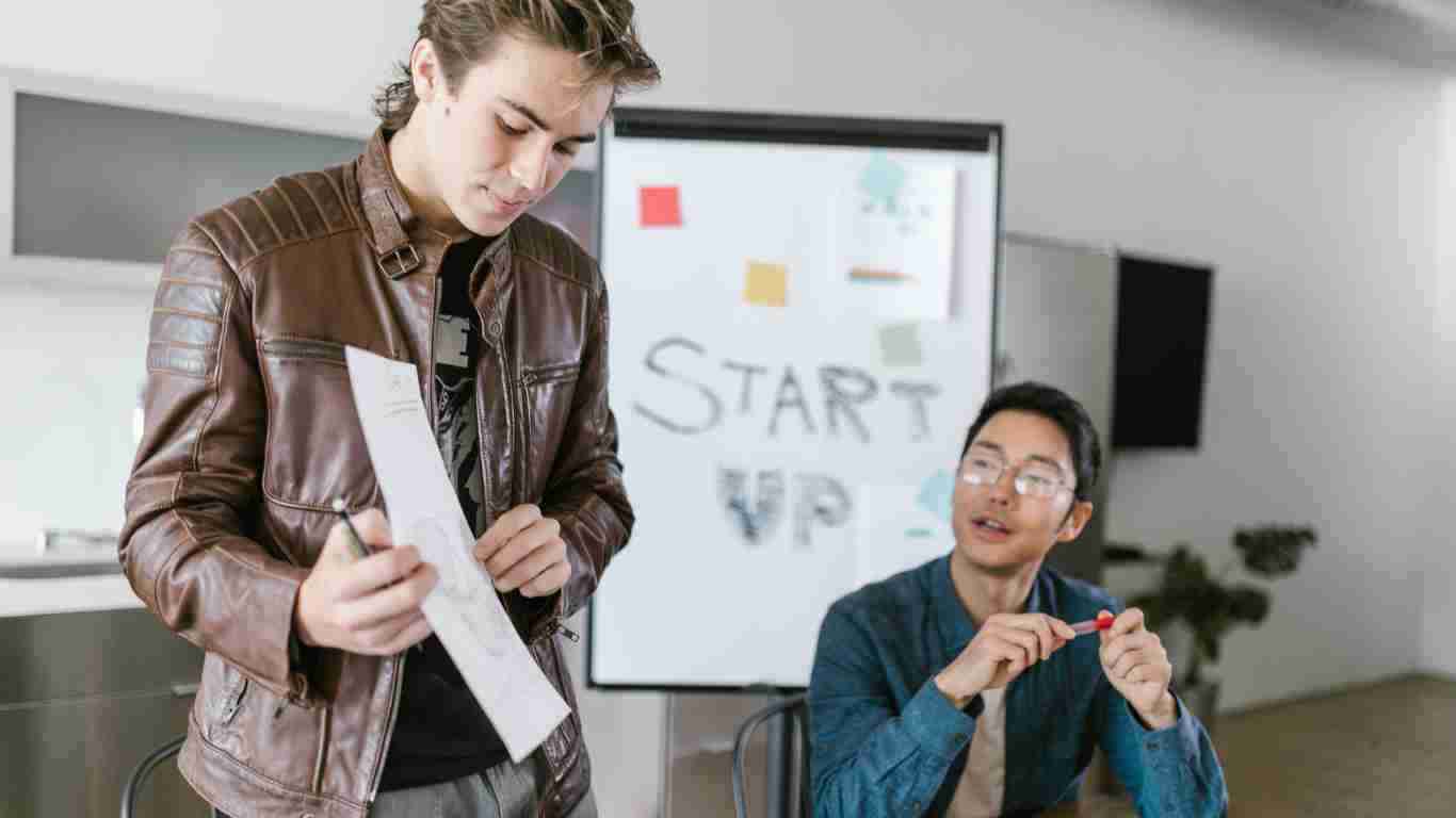 Young entrepreneurs starting a company