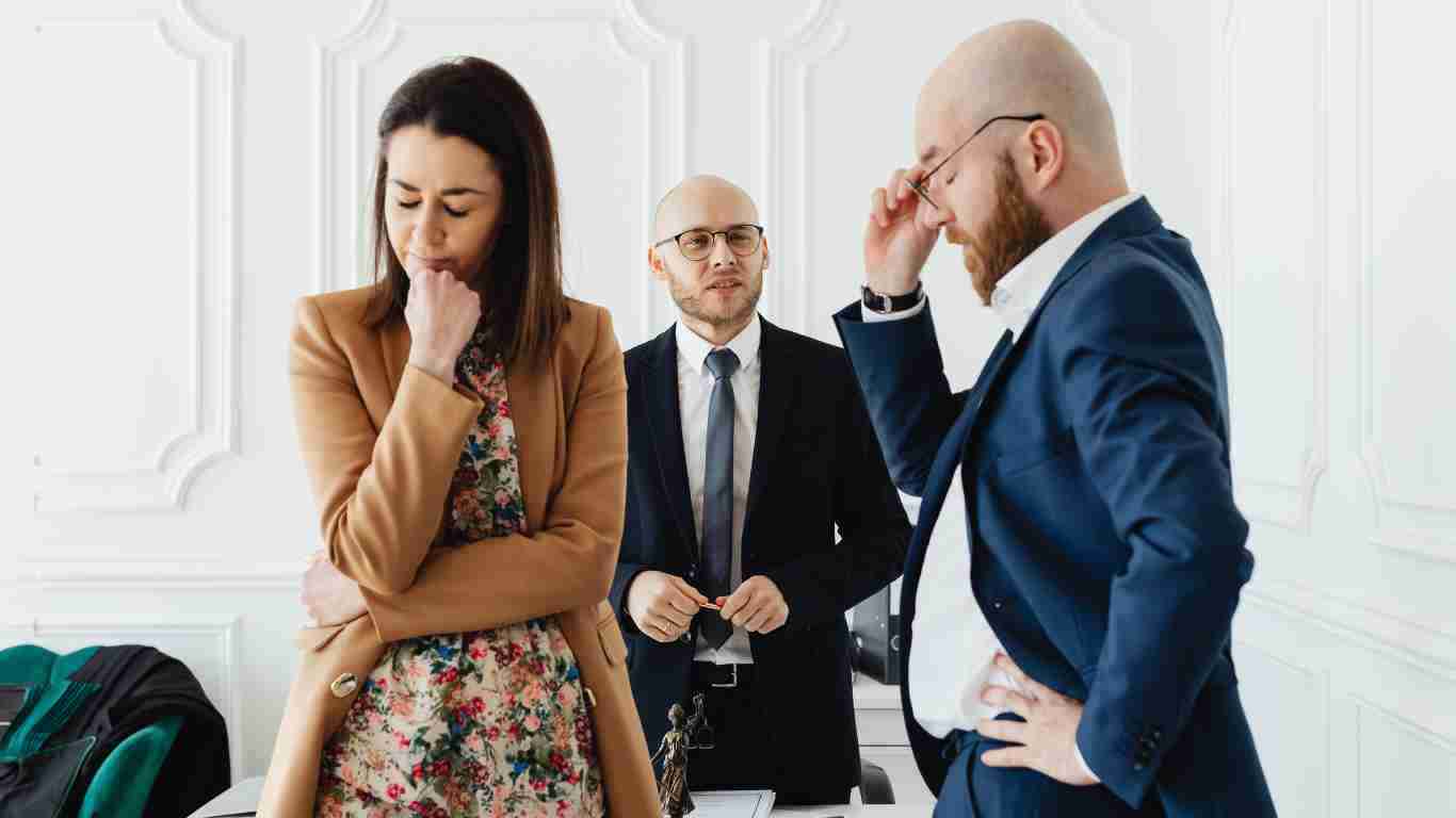 A couple going through the divorce process