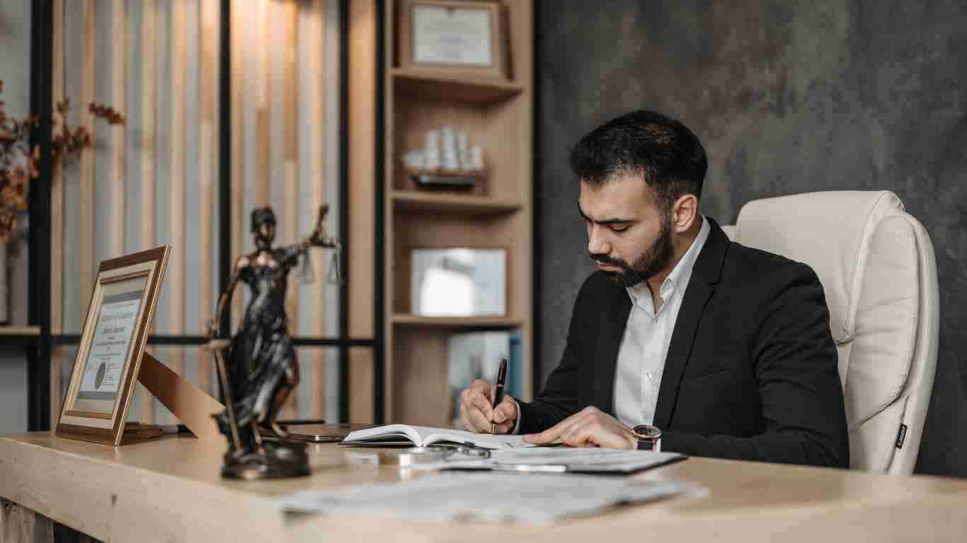 A lawyer in his office