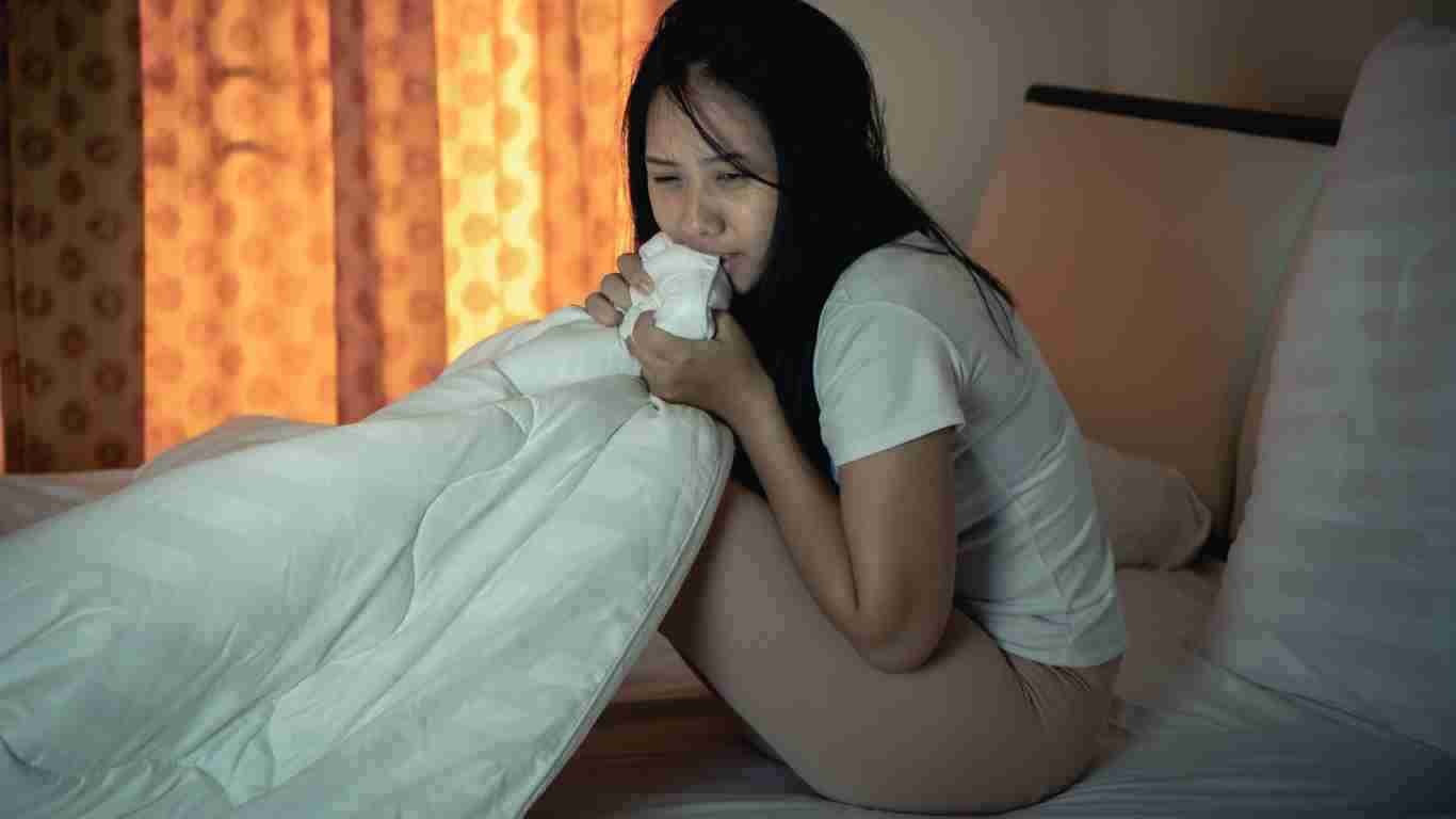 A woman who does not seem to be coping with life