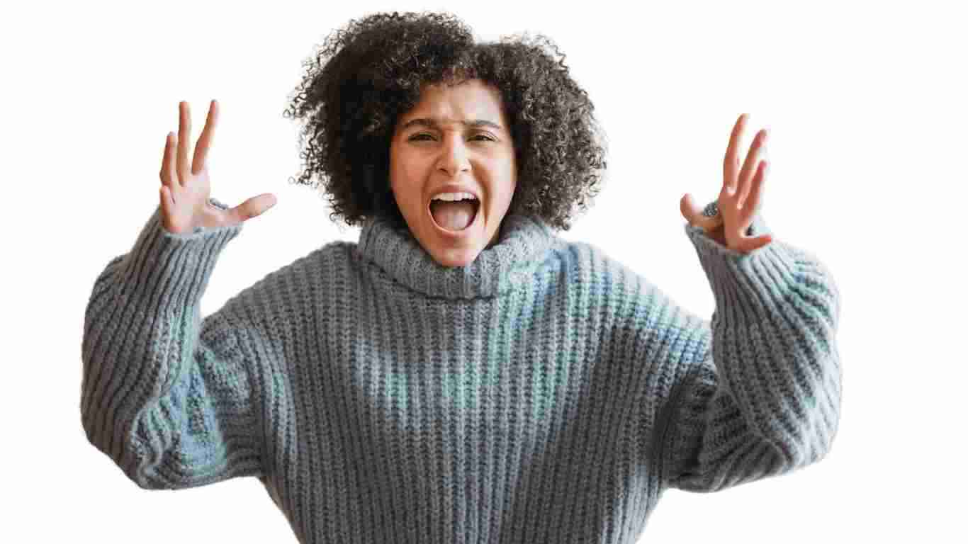 A furious woman
