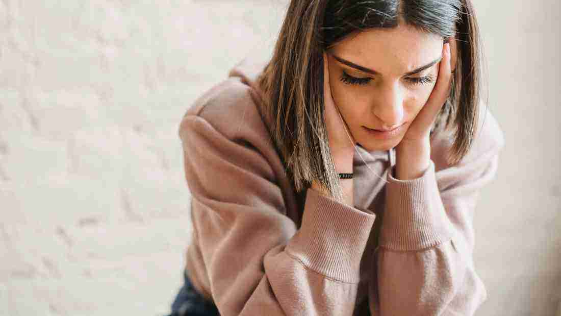 Very anxious young woman