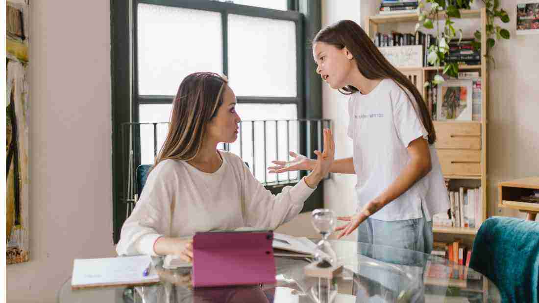 A mother refusing to talk to her daughter