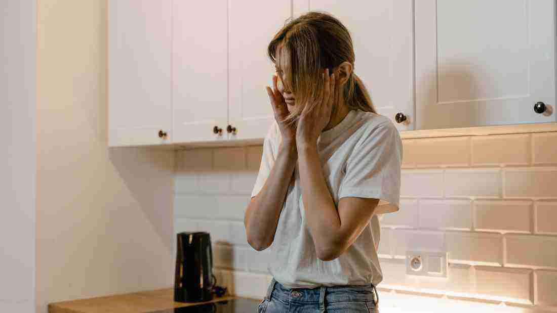 Very anxious woman