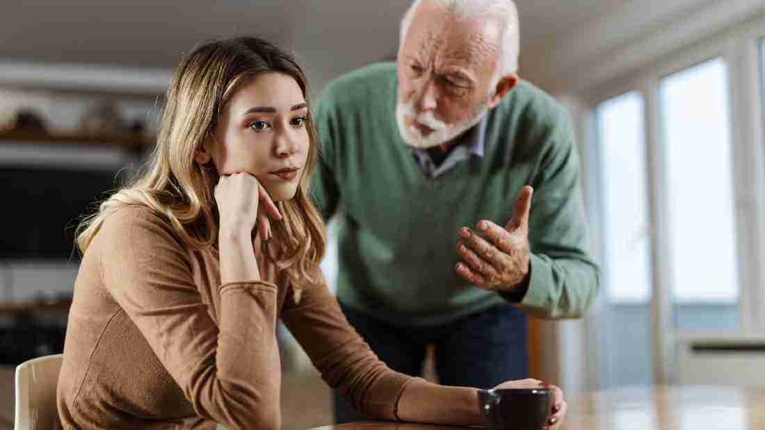 A father who is angry with his daughter