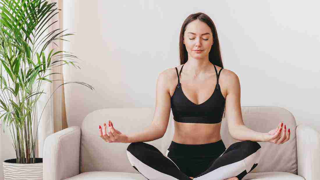 A woman meditating